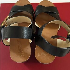 Michael Kors Black and Tan Women's Sandals